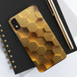 Gold Hexagon Tough Phone Case - Durable Protection with a Luxe Gold Finish
