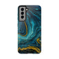 Blue and Gold Marble Tough Phone Case