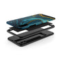 Blue and Gold Marble Tough Phone Case
