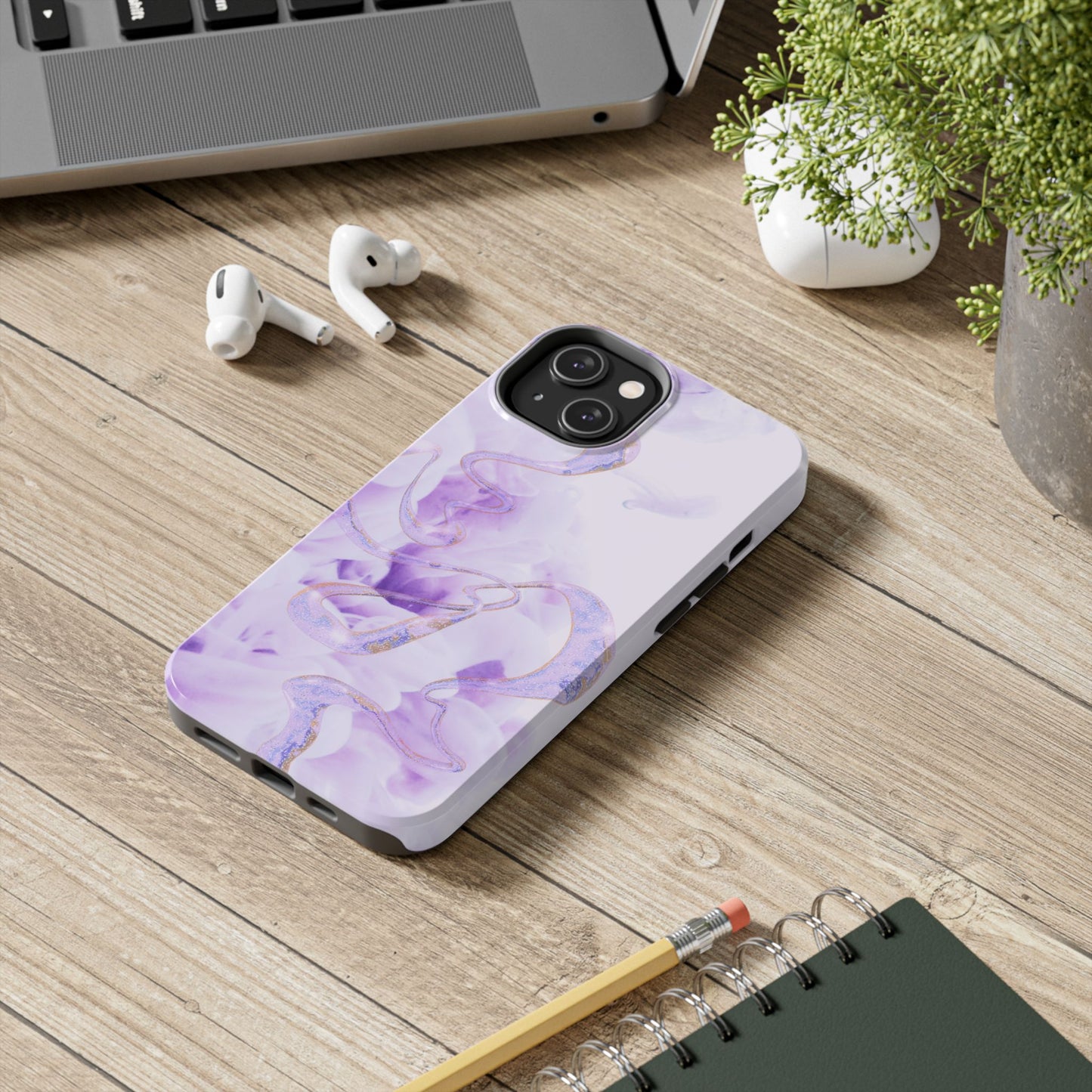 Elegant Lavender Phone Case, Artistic Tough Case, Unique Phone Cover, Stylish Protective Case, Gift for Her, Trendy Phone Accessory