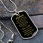 To My Husband - Thank You - Dog Tag - Military Ball Chain