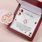 I Love You - Grateful - Love Knot Earring & Necklace Set 14k white gold over stainless steel