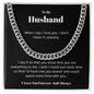To My Husband - Thank You - Cuban Link Chain