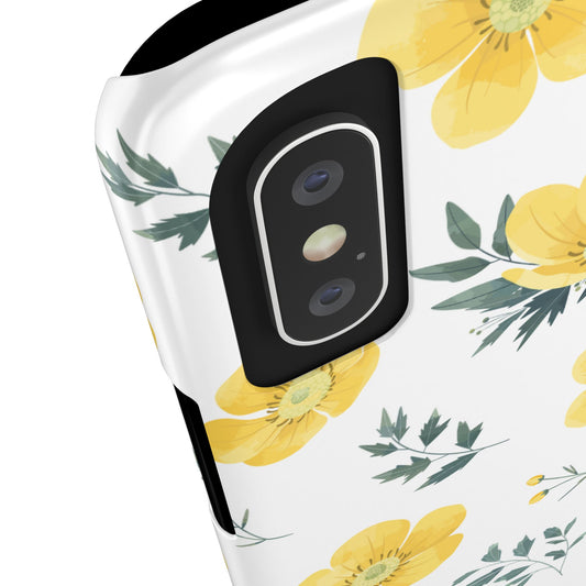 Floral Slim Phone Case - Yellow Flower Design