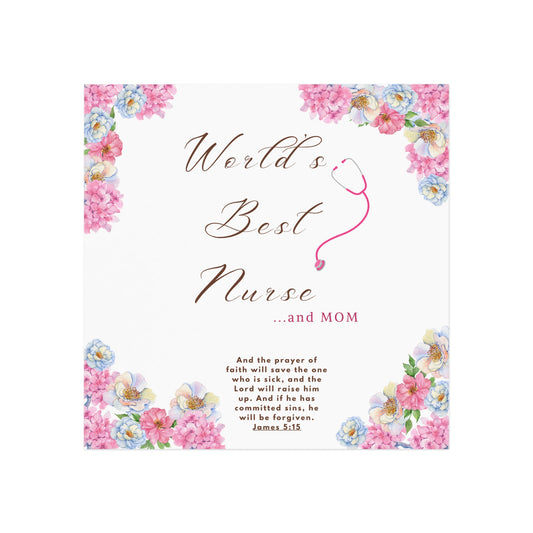 World's Best Nurse Square Magnet, Gifts for Nurses, Floral Nurse Decor, Mom Magnet, Inspirational Magnet