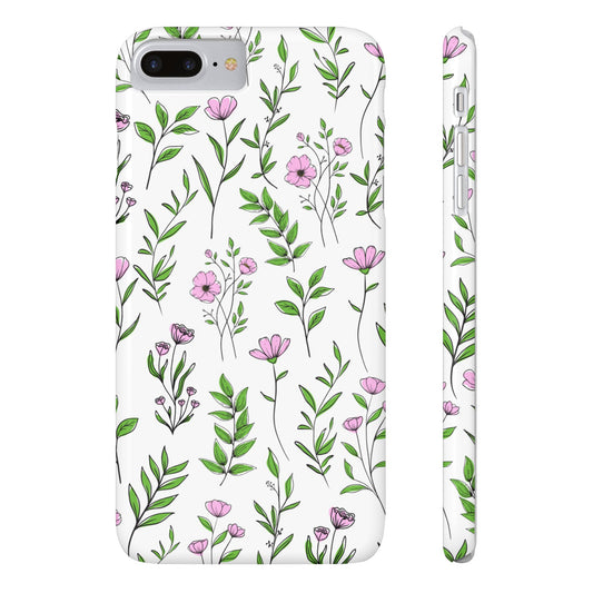 Floral Slim Phone Case - Elegant Botanical Design for Nature Lovers