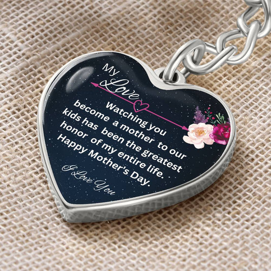 My Love -Mother's Day Graphic Heart Keychain