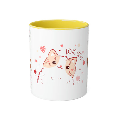 Love You Cats Accent Mugs, 11oz