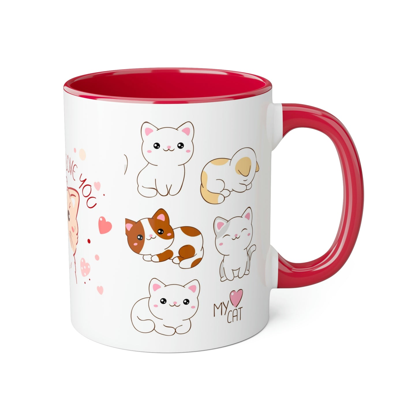 Love You Cats Accent Mugs, 11oz