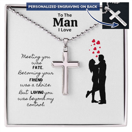 To The Man I Love - Personalized Cross Necklace