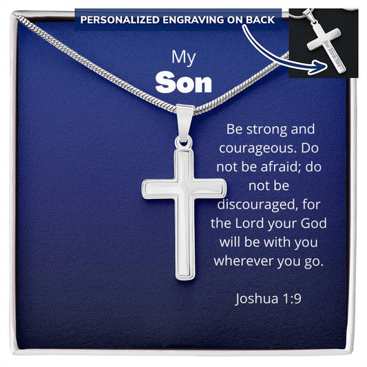 My Son - With You - Personalized Cross Necklace