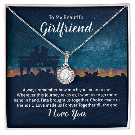 To My Beautiful Girlfriend - Hand In Hand - Eternal Hope Necklace