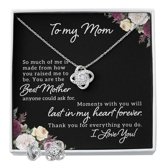 To My Mom - Moments With You - Love Knot Earring & Necklace Set