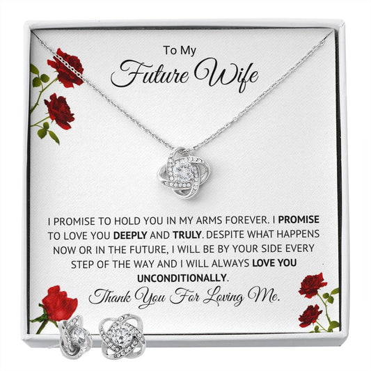 To My Future Wife - Promise - Love Knot Earring & Necklace Set