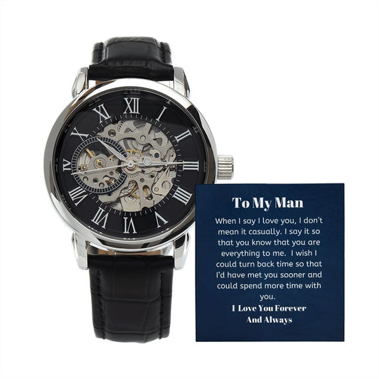 To My Man - More Time - Men's Openwork Watch