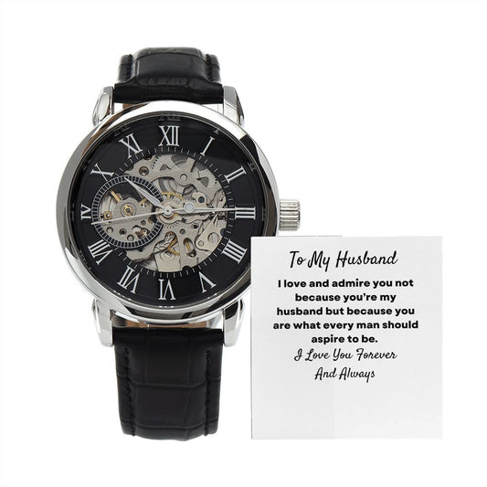 To My Husband - Admire - Men's Openwork Watch