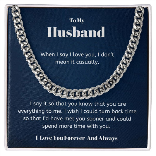 To My Husband - Everything - Cuban Link Chain