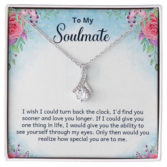 To My Soulmate - Turn Back The Clock - Ribbon Shaped Pendant