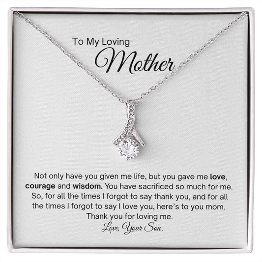 To My Loving Mother - Thank You - Alluring Beauty Necklace