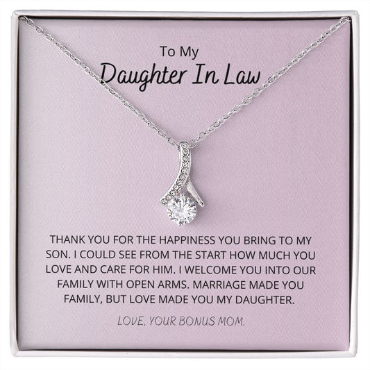 To My Daughter In Law - Thank You - Alluring Beauty Necklace