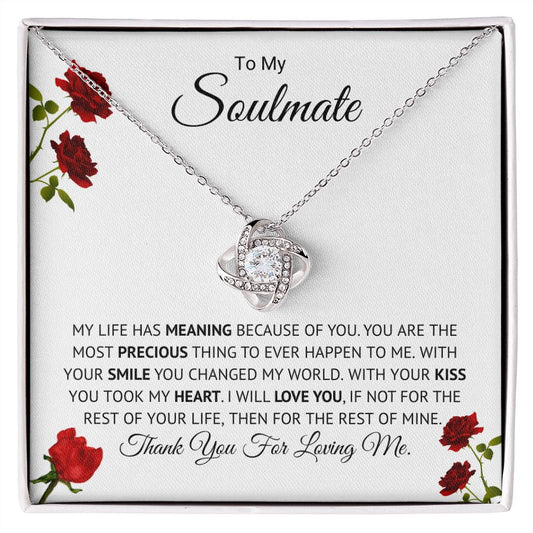 To My Soulmate - Your Kiss - Love Knot Necklace