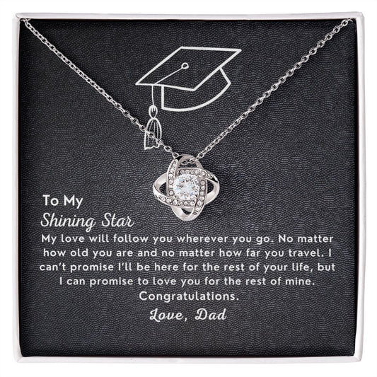 To My Daughter-Shining Star-Beautiful Love Knot Necklace