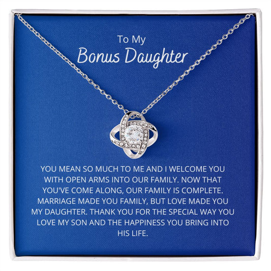 To My Bonus Daughter - Special - Love Knot Necklace