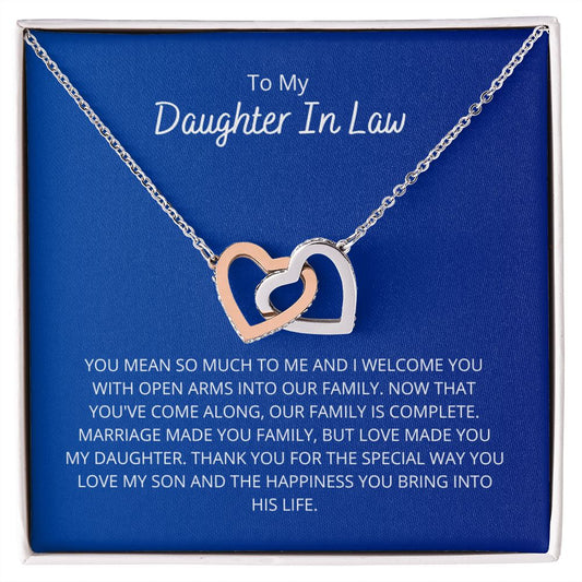 To My Daughter In Law - Family - Interlocking Hearts Necklace