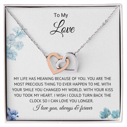 To My Love - Your Smile - Interlocking Hearts Necklace