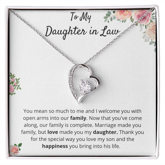 To My Daughter in Law - You Mean So Much To Me - Forever Love Necklace