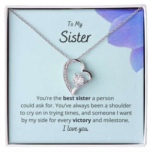 To My Sister - By My Side - Forever Love Necklace