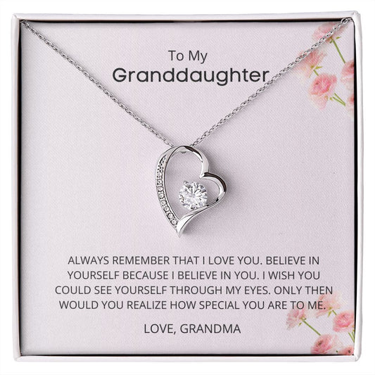 To My Granddaughter - Remember - Forever Love Necklace