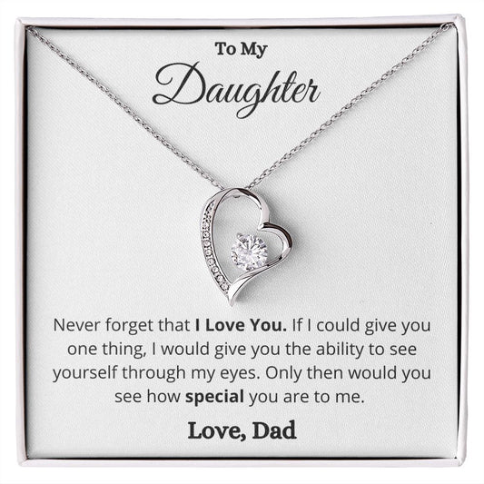 To My Daughter - One Thing - Forever Love Necklace