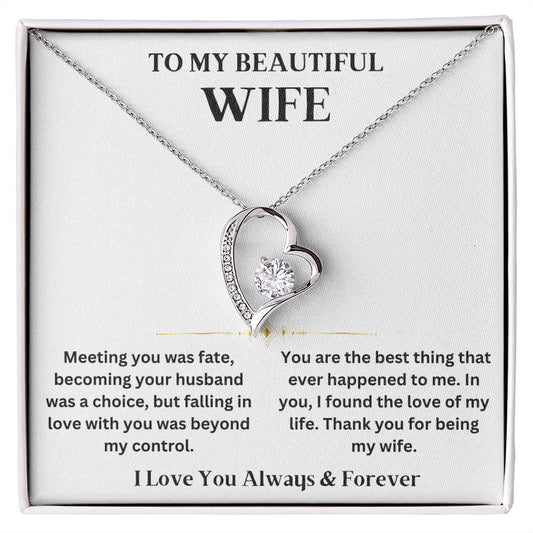 To My Beautiful Wife - Fate - Forever Love Necklace