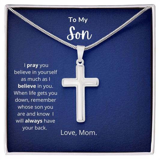 To My Son - Always - Stainless Steel Cross Necklace